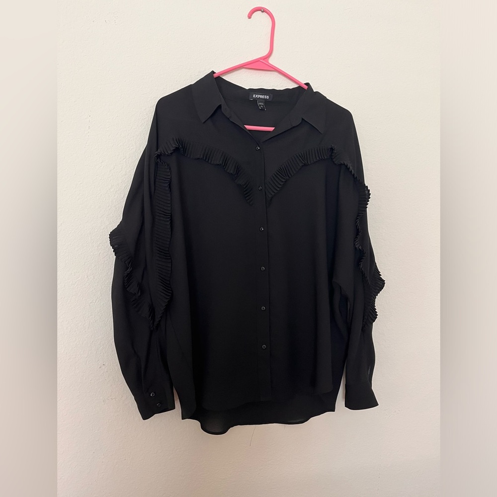 Express ruffle detail top